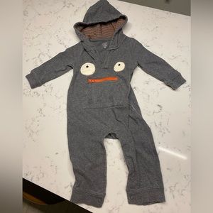 Baby gap onesie, 12-18 months. Has striped hoodie and snap bottoms.